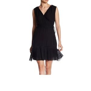 ABS COLLECTION Ribbon Pleated Dress in Classic Black Size 2